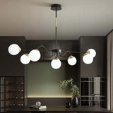 Streamlined Black Frame Living Room Sphere Chandelier