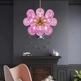 Radial Petal Design Glass Modern Pendant Light