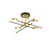 Round Multi-Head White Glass Modern Ceiling Light