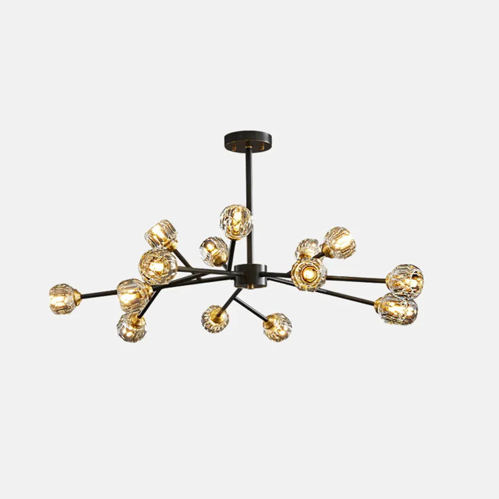 Gold Glass Radial for Dining Room Chandelier