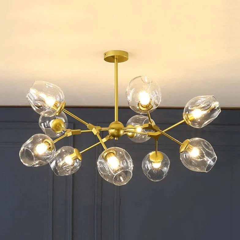 Radiating Multi-Head Colorful Glass Ball Pendant Light