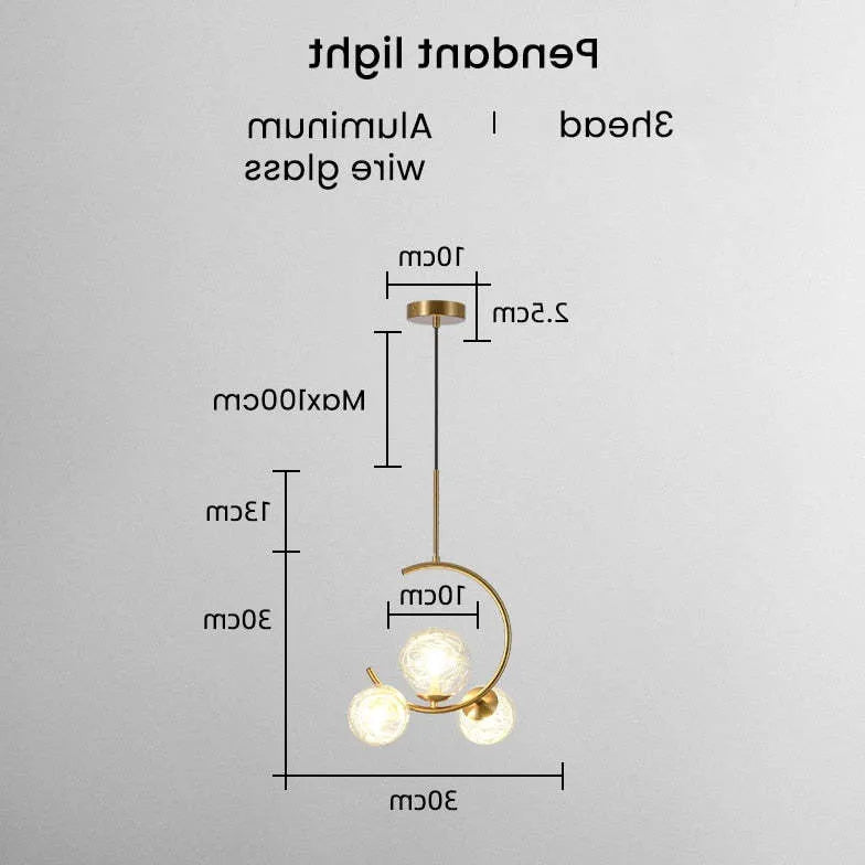 Semi-Arc White Glass Ball Pendant Light