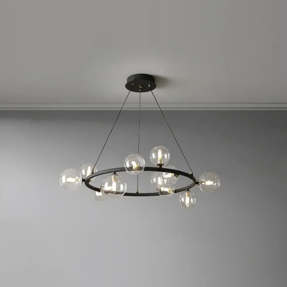 Golden Circle Modern Glass Sphere Pendant Light