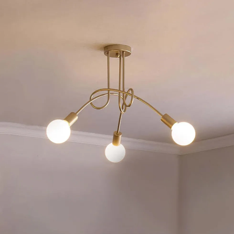 White Multi-Bulb Entwined Ceiling Light