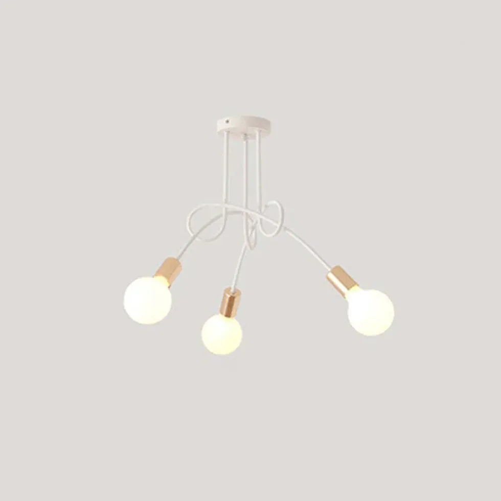 White Multi-Bulb Entwined Ceiling Light