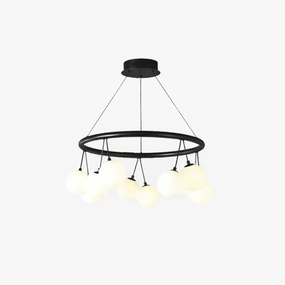 Round Frame Black Modern Chandelier