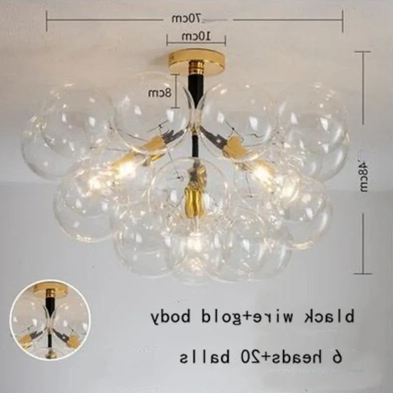 Transparent Glass Bubble Artistic Chandelier