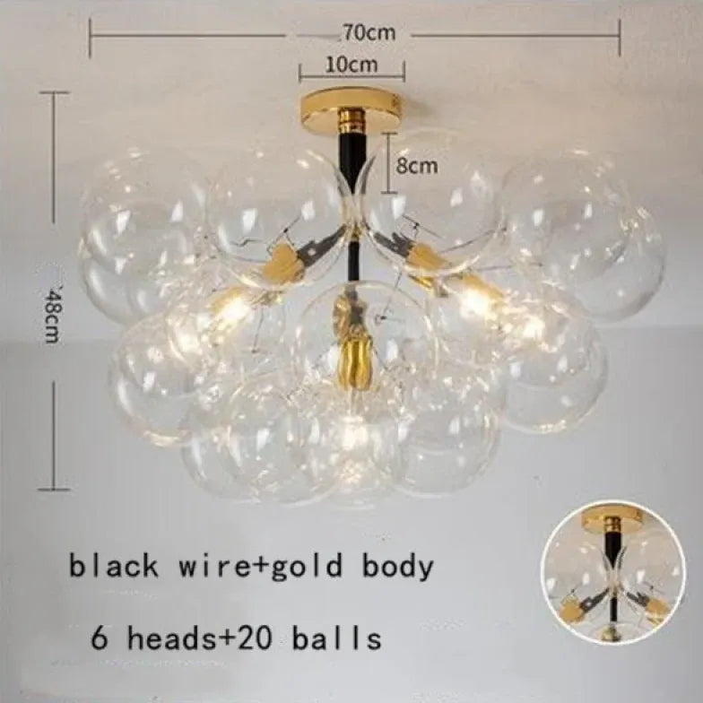 Transparent Glass Bubble Artistic Chandelier