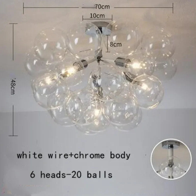 Transparent Glass Bubble Artistic Chandelier