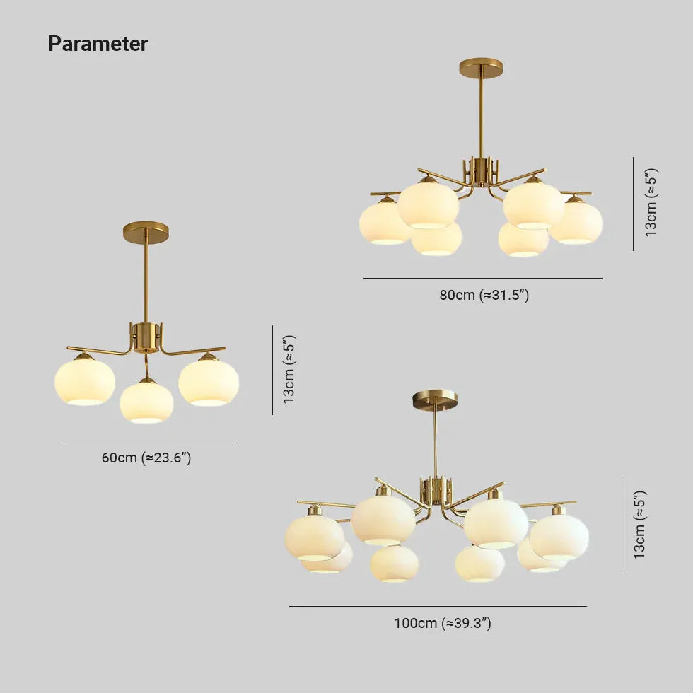 Multi-Head Glass Modern Chandelier for Living Room