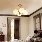 Four White Globe Modern Pendant Light