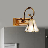 Gold Trumpet Glass Bathroom Mirror Lights