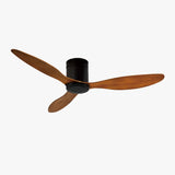 Three-Blade Wood Grain Living Room Ceiling Fan Light