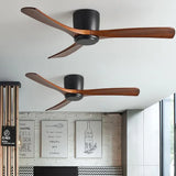 Three-Blade Wood Grain Living Room Ceiling Fan Light