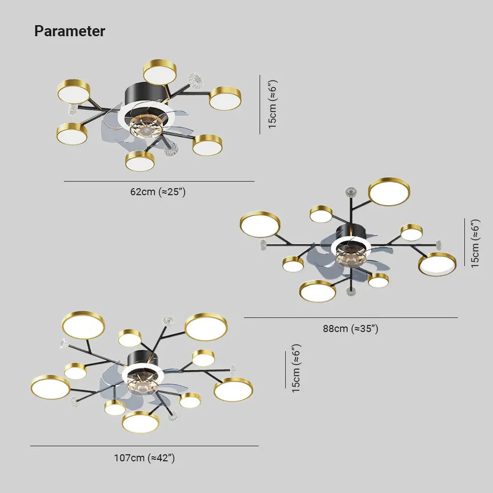 Ceiling Fan with Light Minimalist Chandelier