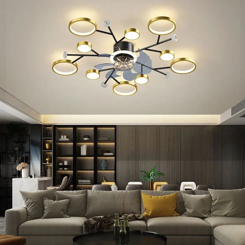 Ceiling Fan with Light Minimalist Chandelier