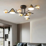 Multi-head Geometric Design Glass Industrial Ceiling Light