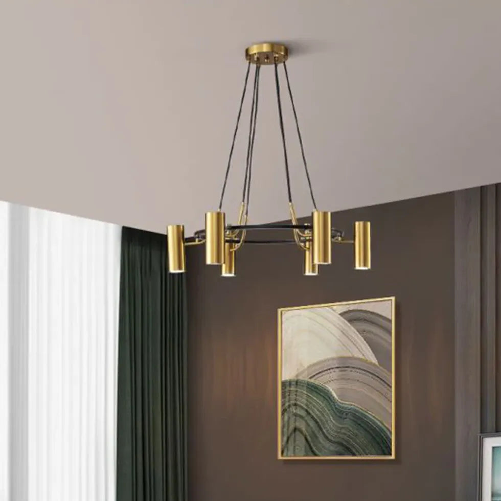 Metallic Shine Multi-head Gold Modern Chandelier